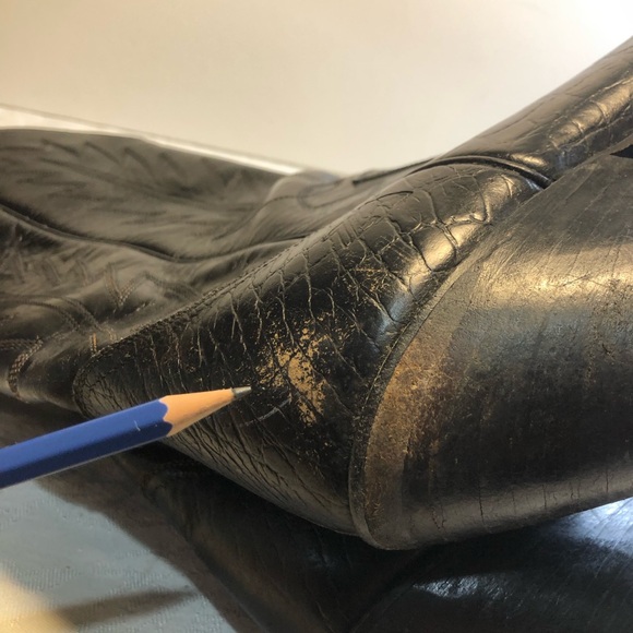 Siete Legas Cowboy Western Boots made in Mexico Leather Men’s Size 9 Black - Picture 9 of 16